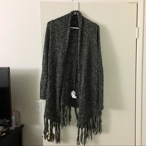Gray pattern knit cardigan